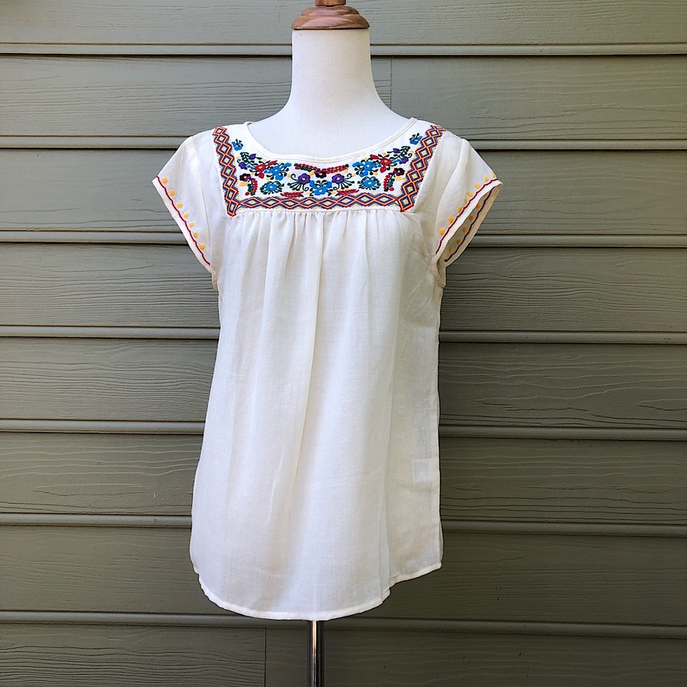 Love Stitch Embroidered Blouse- S